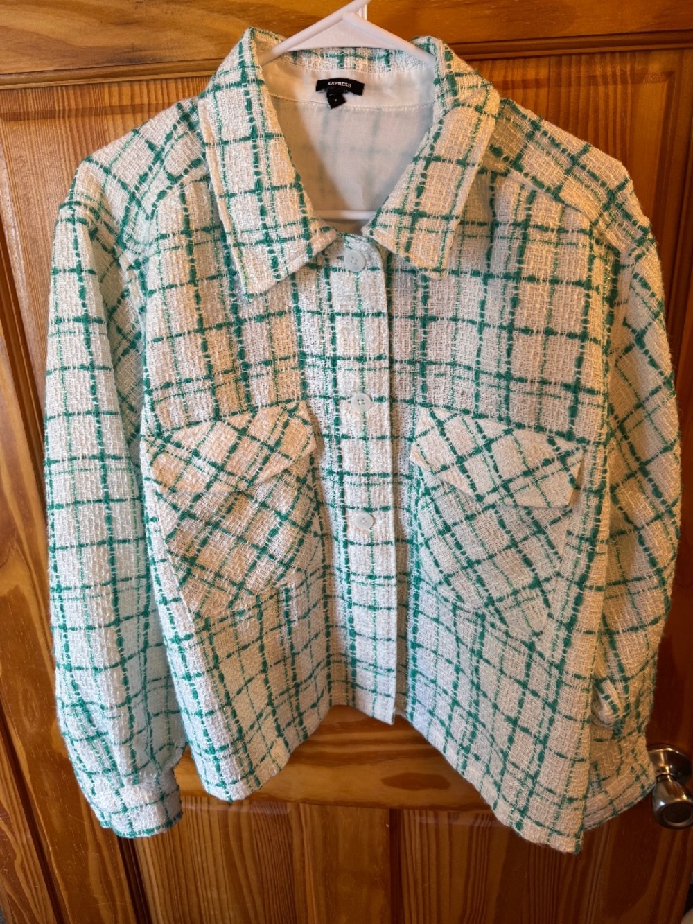 Green and White Tweed Express Jacket